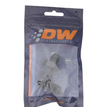 DeatschWerks 6AN Male Flare to 6AN Male Flare Bulkhead Adapter 90-Degree - Anodized Matte Black - 6-02-0710-B