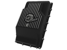 aFe 17-24 Ford F-150 10R60/10R80 Pro Series Rear Transmission Pan Black w/ Machined Fins - 46-71330B