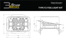 Diode Dynamics SS3 Max Type F2 Kit ABL - White SAE Fog - DD7017