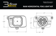Diode Dynamics SS3 Sport Type Ram Horiz Kit ABL - White SAE Fog - DD7076