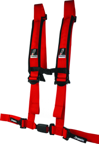 DragonFire Racing Harness H-Style- 4-Point- EZ-Adjust- 2in Buckle- Red - 522045