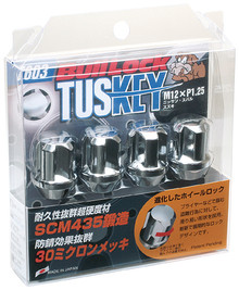 Project Kics Chrome Wt603 Tuskey 12X1.25 4 Locks + 1 Key - Silver - WT603