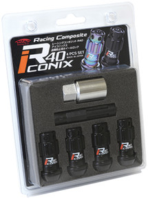 Project Kics 12X1.50 R40 Iconix Black Lug Nut Lock Set - 4 - WYIF41KK
