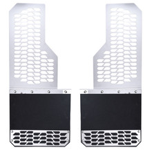 Putco 17-20 Ford SuperDuty - Set of 2 (Excl Dually Rear) Mud Skins - Brushed SS w/ Hex Shield - 78130