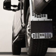 Putco 17-20 Ford SuperDuty - Set of 2 (Excl Dually Rear) Mud Skins - Brushed SS w/ Hex Shield - 78130