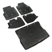 Rugged Ridge Floor Liner Front/Rear/Cargo Black 1997-2006 Jeep Wrangler TJ - 12988.10