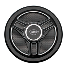 S&S Cycle Stealth Applications Tri-Spoke Air Cleaner Cover w/ Machined Highlights - Gloss Black - 170-0210