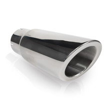 Stainless Works Single Wall Slash Cut Exhaust Tip - 3 1/2in Body 3in ID Inlet - 7031350