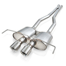Stainless Works 2009-15 Cadillac CTS-V Coupe 3in Catback System X-Pipe Turbo Mufflers 4in Tips - CTSV9CPCBLMF