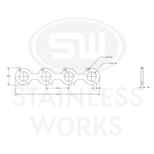 Stainless Works Small Block Ford 4.6L 2V Round Port Header 304SS Exhaust Flanges 1-5/8in Primaries - HF462V163