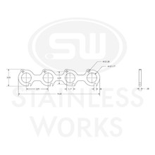 Stainless Works Small Block Ford 4.6L 2V Round Port Header 304SS Exhaust Flanges 1-3/4in Primaries - HF462V175