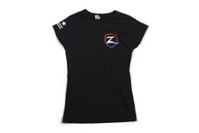 Zone Offroad Black Premium Cotton T-Shirt w/ Patriotic Zone Logos - Womens - S - ZONU9164S