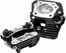 S&S Cycle 84-99 BT Super Stock Cylinder Head Kit For 3-1/2in and 3-5/8in Bore - Wrinkle Black - 90-1504