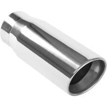 MagnaFlow Tip Stainless Double Wall Round Single Outlet Polished 5in DIA 4in Inlet 13in Length - 35231