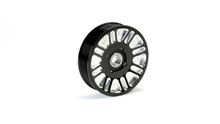 Fleece Performance 03-18 Dodge 2500/3500 Cummins Upper Fan Pulley Idler (Black Contrast) - FPE-34657-BLK-SPK