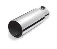 Gibson Round Single Wall Straight-Cut Tip - 3in OD/2.25in Inlet/8in Length - Stainless - 500369