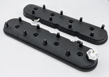 Granatelli 96-22 GM LS Standard Hieght Valve Cover w/Angled Coil Mount - Blk Wrinkle (Pair) - 640367