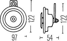 Hella Sharptone Horn Kit 12V 415/350Hz Yellow (3BB922000731 = H31000001) (Min Qty 360) - H31000001
