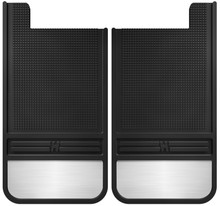 Husky Liners Universal 12in Wide Black Rubber Rear Mud Flaps w/ Weight - 55101