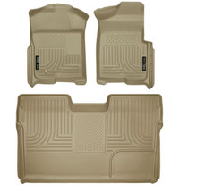 Husky Liners 09-12 Ford F-150 Super Crew Cab WeatherBeater Combo Tan Floor Liners - 98333