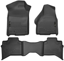 Husky Liners 09-12 Dodge Ram 1500 Quad Cab WeatherBeater Black Front & Second Seat Floor Liner - 99011