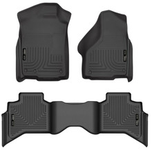 Husky Liners 09-12 Dodge Ram 1500 Quad Cab WeatherBeater Black Front & Second Seat Floor Liner - 99011