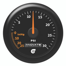 Innovate MTX Analog 30 PSI Vacuum/Boost Gauge Kit - Black Faceplate - 3908