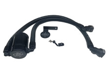 J&L 11-17 Ford F-150 5.0L / 11-14 Ford F-150 6.2L Driver Side Oil Separator 3.0- Black Anodized - 3016D-B