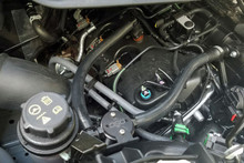 J&L 15-24 Ford Transit 150/250/350 3.5L EcoBoost Passenger Side Oil Separator 3.0 - Black Anodiz - 3025P-B