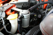 J&L 15-23 Ford Mustang GT/15-20 Ford Mustang GT350 Passenger Side Oil Separator 3.0 - Clear Anod - 3030P-C