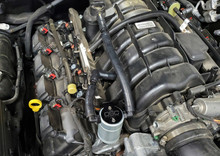 J&L 05-23 Dodge Charger 5.7L Hemi Passenger Side Oil Separator 3.0 - Clear Anodized - 3061P-C