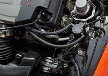 J&L 14-19 Chevrolet Corvette LT1 6.2L Driver Side Oil Separator 3.0 - Black Anodized - 3087D-B