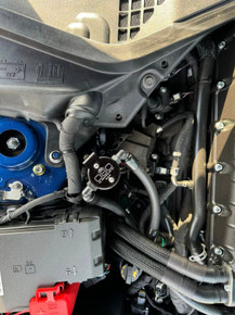 J&L 2024 Ford Mustang GT w/ Whipple Supercharger Oil Separator 3.0 PCV Side - Black Anodized - 3092P-B