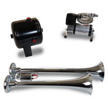 Kleinn Dual Chrome Horn Kit w/ 120 PSI Air Compressor / 0.5 gal Air Tank - HK2