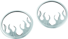 Kuryakyn Flame Speaker Grills For 14-Up Touring Models Chrome - 7374