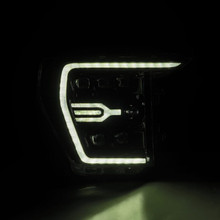 AlphaRex 21-22 Ford F-150 NOVA LED Proj Headlights Plank Style Alpha Blk w/Activ Light/Seq Signal - 880138