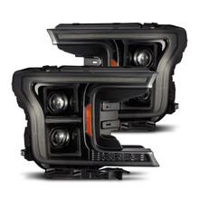 AlphaRex 18-20 Ford F-150 (Req. Conv F150 w/LED) LUXX LED Proj HL Alpha-Blk w/Actv Lt Seq Sig SB DRL - 880251