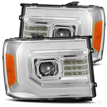 AlphaRex 07-13 GMC 1500HD PRO-Series Proj Headlights Plank Style Gloss Blk w/Activ Light/Seq Signal - 880605