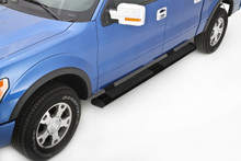Lund 07-17 Chevy Silverado 1500 Crew Cab 6in. Oval Straight Black Nerf Bars - Black - 22268768