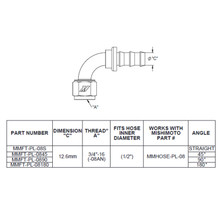 Mishimoto 180 Degree Push Lock Fitting - 8AN - MMFT-PL-8180