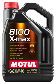 Motul 5L Synthetic Engine Oil 8100 0W40 X-MAX - Porsche A40 - 104533