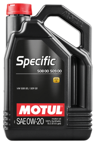 Motul 5L Specific 508 0W20 Oil - Acea A1/B1 / VW 508.00/509.00 / Porsche C20 - 107384