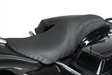 Mustang 08-21 Harley Electra Glide,Rd Glide,Rd King Tripper Fastback 1PC Seat w/Diam Stitch - Black - 75269