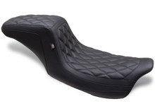 Mustang 08-24 HD FL Touring Double Diamond Squareback 1PC Seat - Black - 75299