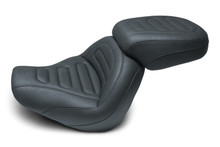 Mustang 18-21 Harley Fat Bob Standard Touring Solo Seat Trapezoid- Black - 75887
