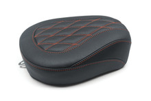 Mustang 08-21 Harley Wide Tripper FL Touring Passenger Seat w/Red Diamond Stitch - Black - 76648AB