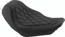 Mustang 08-21 Harley Electra Glide Std,Rd Glide,Rd King,Str Glide Solo Seat Diamond Stitch -Brown - 76735