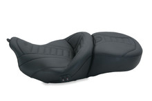 Mustang 08-21 Harley Electra Glide, Rd Glide, Rd King, Str Glide Heated 1PC Seat Deluxe-Black - 79007