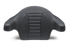 Mustang 14-21 HD FL Touring Extended Arm Wrap-Around Backrest Deluxe - Black w/Red Stitching - 79014AB