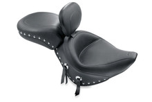 Mustang 84-06 Harley Standard Rear Tire Wide Touring Recessed Passenger Seat w/Studs - Black - 79130